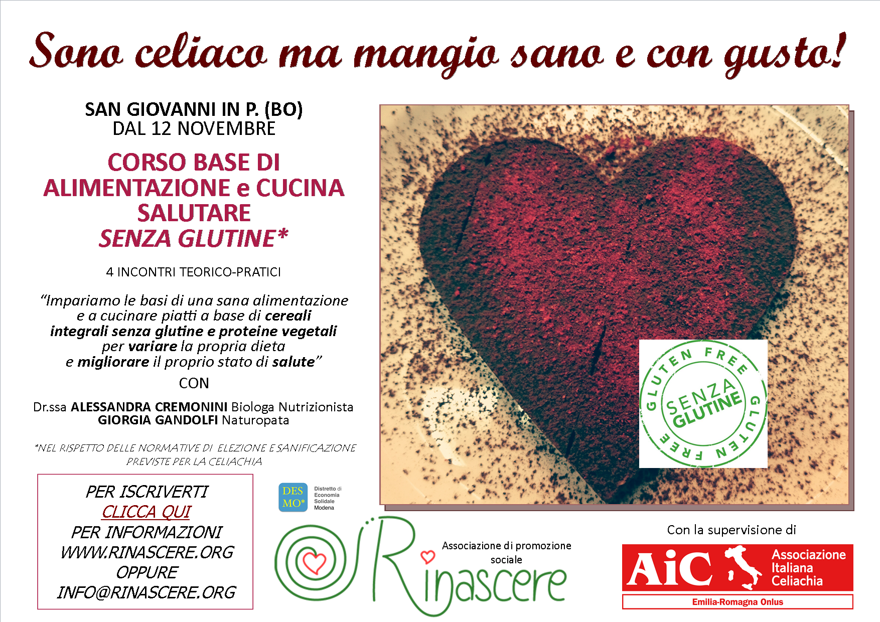 corso cucina naturale senza glutine