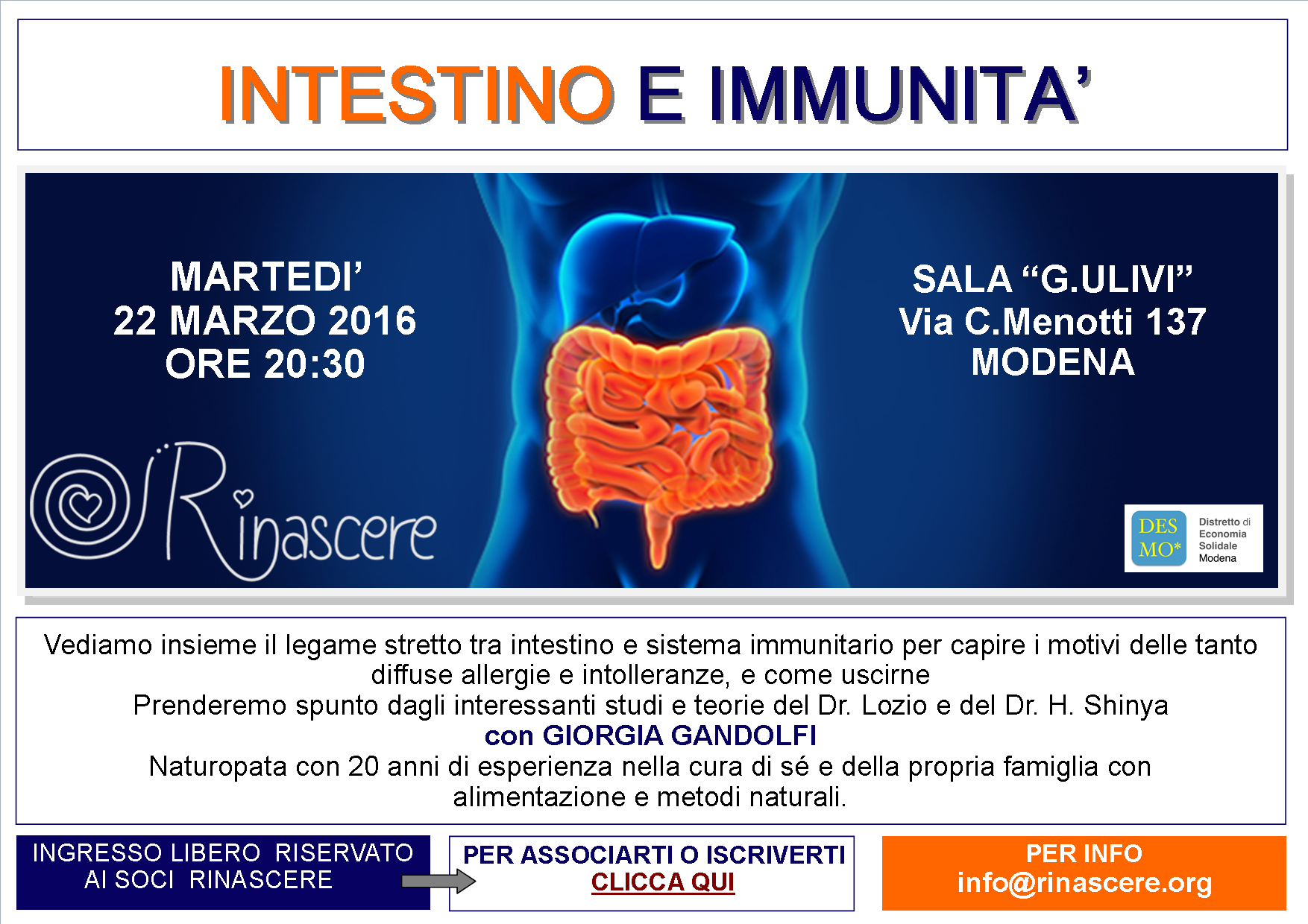 INTESTINO E IMMUNITA' CONFERENZA